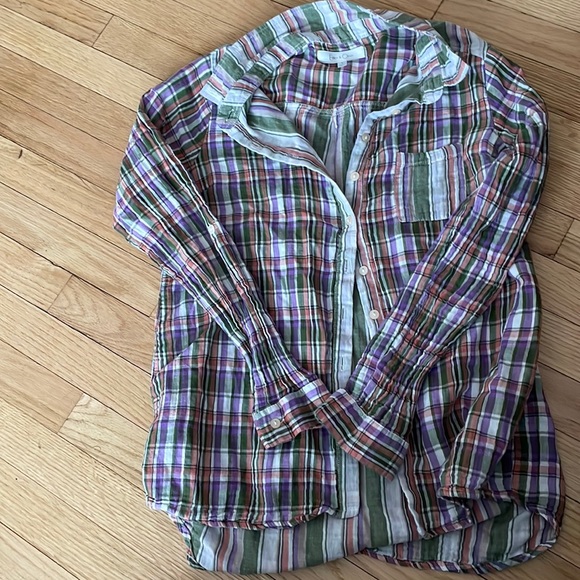 Womens Eden & Olivia Plaid Button Front Long Sleeve Shirt Size 2X Plus Striped Womens Eden & Olivia Plaid Button Front Long Sleeve Shirt Size 2X Plus Striped